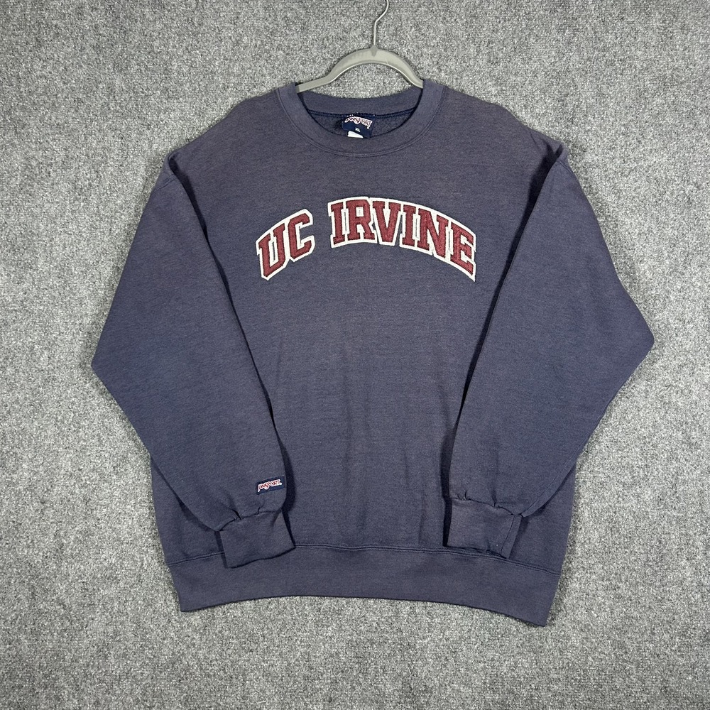 Vtg JanSport University Of California UC Irvine Blue Sweatshirt  Men's XL #3451